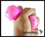 BULK -Set of 24 Balls - 1.75" Doh Filled Stress Balls - Assortment of Rainbow, Striped, Spikey - Glob Balls - Squishy Gooey Shape-able Squish Sensory Squeeze Balls