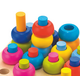 LAST CHANCE - LIMITED STOCK - Wood Peg Board and Stacking Toy with Pattern Cards