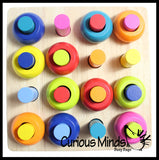 LAST CHANCE - LIMITED STOCK - Wood Peg Board and Stacking Toy with Pattern Cards