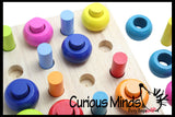 LAST CHANCE - LIMITED STOCK - Wood Peg Board and Stacking Toy with Pattern Cards