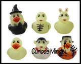 CLEARANCE - SALE -  Halloween Theme Rubber Duckies - Glow in the Dark Spooky Duck for Party or Trick or Treat