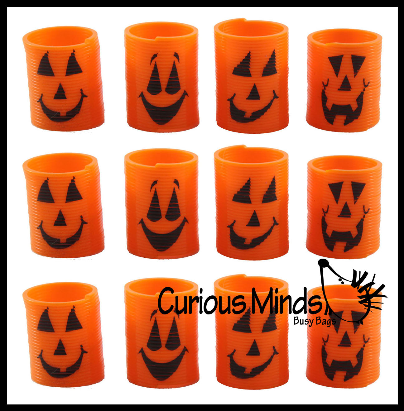 Halloween Spring Coil Novelty Toy - Pumpkin Jack O Lantern Party Favor - Trick or Treat Prize