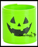 Halloween Spring Coil Novelty Toys - Colored Pumpkin Jack O Lantern Party Favor - Trick or Treat Prize