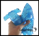 Set of 2 Different Species Large Shark Water Gel Water Bead Filled Squeeze Stress Balls - Blue Shark and Hammerhead  -  Sensory, Stress, Fidget Toy