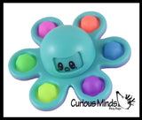 LAST CHANCE - LIMITED STOCK  - SALE - Hard Shell Octopus Bubble Pop Spinner Toy - Happy and Sad Silicone Push Poke Bubble Wrap Fidget Toy - Press Bubbles to Pop the Bubbles Down Then Bubble Popper Sensory Stress Toy