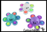LAST CHANCE - LIMITED STOCK  - SALE - Hard Shell Octopus Bubble Pop Spinner Toy - Happy and Sad Silicone Push Poke Bubble Wrap Fidget Toy - Press Bubbles to Pop the Bubbles Down Then Bubble Popper Sensory Stress Toy