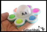 LAST CHANCE - LIMITED STOCK  - SALE - Hard Shell Octopus Bubble Pop Spinner Toy - Happy and Sad Silicone Push Poke Bubble Wrap Fidget Toy - Press Bubbles to Pop the Bubbles Down Then Bubble Popper Sensory Stress Toy