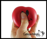 Red Heart Valentine Themed Stress Balls - Unique Valentines Day Cards for Kids