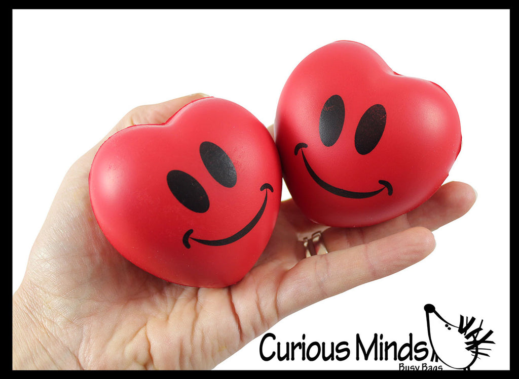 Red Heart Valentine Themed Stress Balls - Unique Valentines Day Cards for Kids