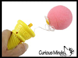 Small Ice Cream Cone Shooter Popper Toy - Foam Ball Shoots From Cone - Launcher Novelty Toy