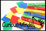 LAST CHANCE - LIMITED STOCK  - SALE - Busy Bag:  Color sorting colored clips to squares or sticks