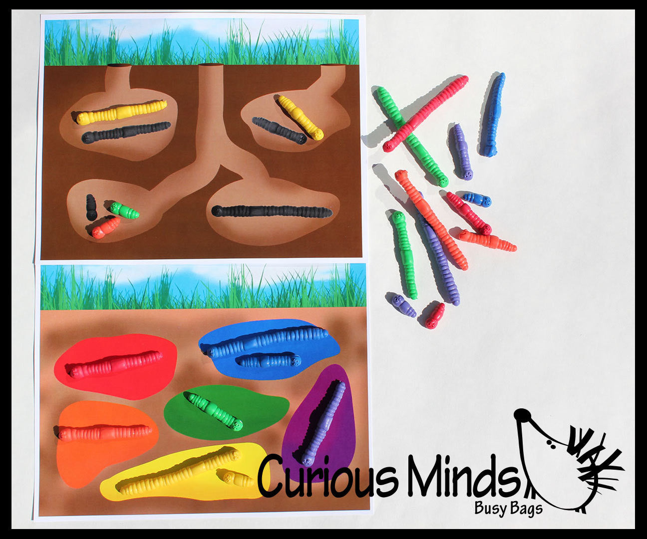 Busy Bag:  Learn Letters and Numbers with Worms!