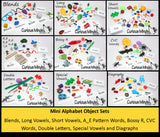 LAST CHANCE - LIMITED STOCK - SALE Montessori Alphabet Objects - BLENDS Word Mini Objects with Word Cards