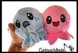 BULK - WHOLESALE -  SALE - Cute Octopus Animal Happy Sad Plush Flip Inside Out Animals on Clip - Flip From Happy to Angry - Reversible