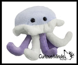 3 Cute Mini Ocean Animal Plush Stuffed Animals- Adorable Mini Plushie - Hammerhead Shark, Jellyfish, Lobster