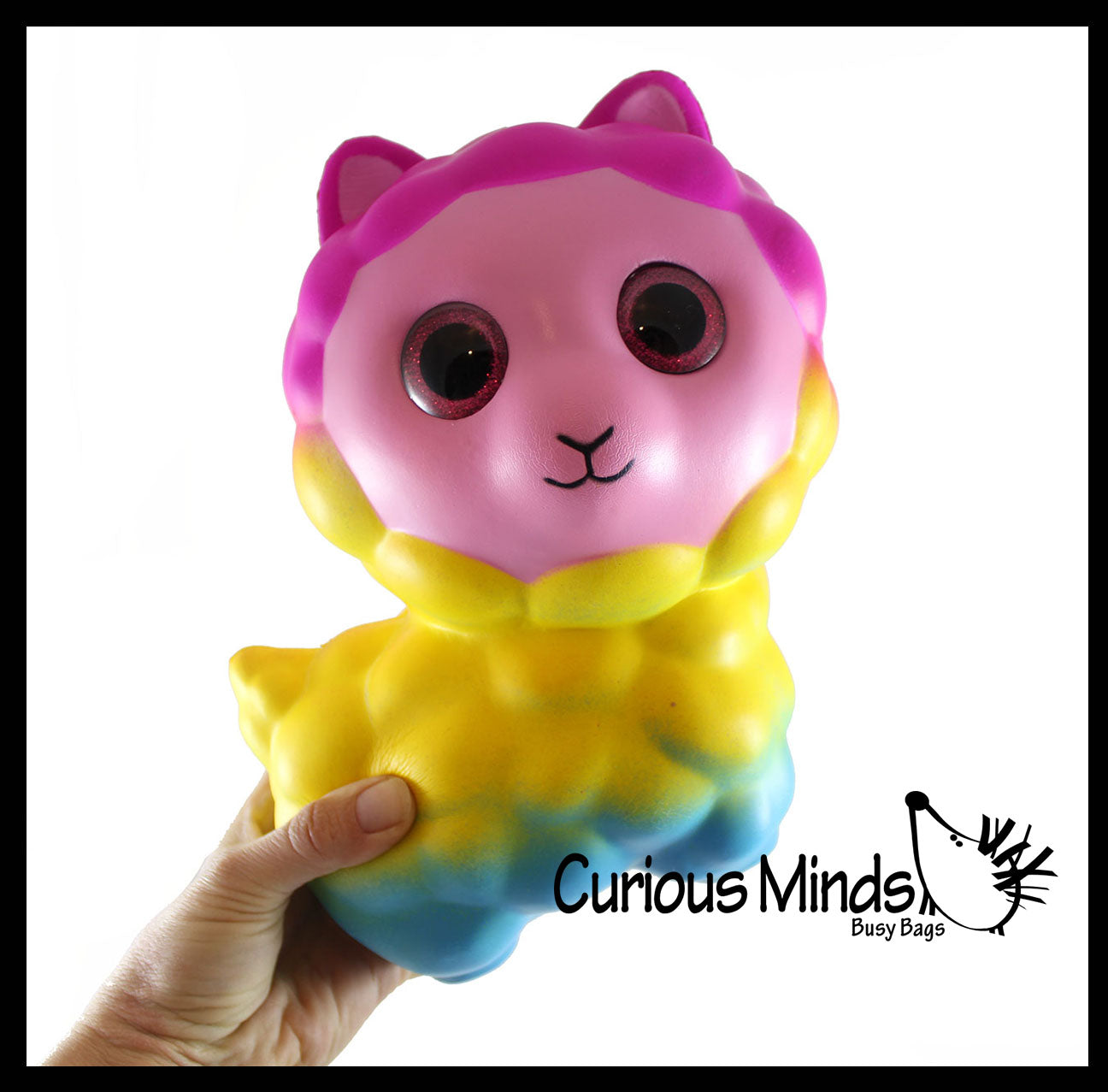 Slow Rise Squishy - JUMBO - Alpaca Squish Foam With Sparkle Eyes Animal Toy