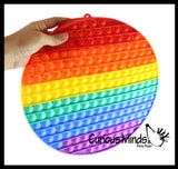 BULK - WHOLESALE - SALE - Jumbo Circle Bubble Pop Game Rainbow - Silicone Push Poke Bubble Wrap Fidget Toy - Press Bubbles to Pop the Bubbles - Bubble Popper Sensory Stress Toy