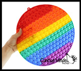 BULK - WHOLESALE - SALE - Jumbo Circle Bubble Pop Game Rainbow - Silicone Push Poke Bubble Wrap Fidget Toy - Press Bubbles to Pop the Bubbles - Bubble Popper Sensory Stress Toy