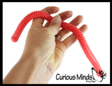 LAST CHANCE - LIMITED STOCK - Jumbo Textured Stretch String Fidget Toy- Worm Noodle Strings Fidget Toy - 11" Long, Thick, Build Resistance for Strengthening Exercise, Pull, Stretchy, Fiddle