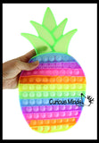 LAST CHANCE - LIMITED STOCK - SALE  - Jumbo Colorful Pineapple Fruit Theme Bubble Pop Fidget Toy - Silicone Push Poke Bubble Wrap Fidget Toy - Press Bubbles to Pop the Bubbles Down Then Flip - Bubble Popper Toy Pinapple