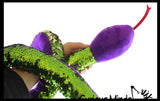 Jumbo 64" Plush Snake with Mermaid 2 Color Reversible Sequin Scales -  Stuffed Sensory Fidget Toy