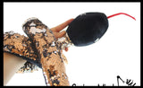 Jumbo 64" Plush Snake with Mermaid 2 Color Reversible Sequin Scales -  Stuffed Sensory Fidget Toy