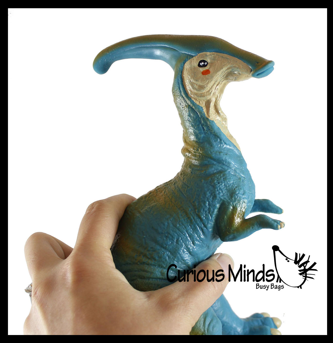 Jumbo Soft Feel Dinosaur Figurine Toy - 12" No Sharp Edges - Parasaurolophus/T Rex/Triceratops/Stegosaurus