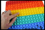 LAST CHANCE - LIMITED STOCK - SALE  - Jumbo Square Bubble Pop Game Rainbow - Silicone Push Poke Bubble Wrap Fidget Toy - Press Bubbles to Pop the Bubbles - Bubble Popper Sensory Stress Toy