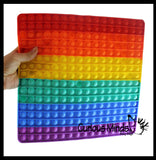 LAST CHANCE - LIMITED STOCK - SALE  - Jumbo Square Bubble Pop Game Rainbow - Silicone Push Poke Bubble Wrap Fidget Toy - Press Bubbles to Pop the Bubbles - Bubble Popper Sensory Stress Toy