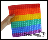 LAST CHANCE - LIMITED STOCK - SALE  - Jumbo Square Bubble Pop Game Rainbow - Silicone Push Poke Bubble Wrap Fidget Toy - Press Bubbles to Pop the Bubbles - Bubble Popper Sensory Stress Toy