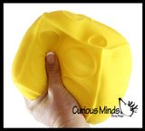 Jumbo 4.5" Cheese Block Doh Stress Stretch Ball - Moldable Pinch Poke Sensory Fidget Toy Doughy