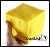 Jumbo 4.5" Cheese Block Doh Stress Stretch Ball - Moldable Pinch Poke Sensory Fidget Toy Doughy