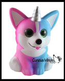 JUMBO Corgi Dog with Wings and Horn Squishy Slow Rise Foam Pet Animal Toy -  Scented Sensory, Stress, Fidget Toy Cute