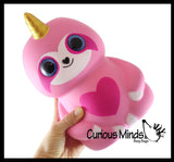 JUMBO Sloth with Wings and Horn Squishy Slow Rise Foam Pet Animal Toy -  Scented Sensory, Stress, Fidget Toy Cute