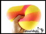 BULK - WHOLESALE - SALE - Jumbo 4" Striped Doh Filled Stress Ball - Glob Balls - Squishy Gooey Shape-able Squish Sensory Squeeze Balls