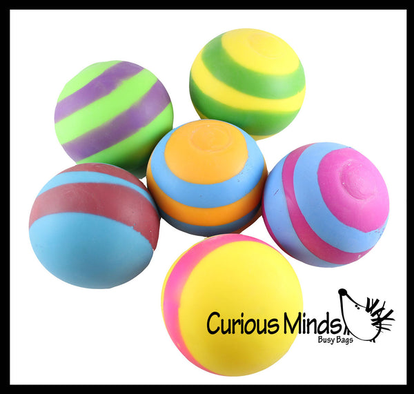 1 Jumbo 4 inch Striped Doh Filled Stress Ball - Glob Balls - Squishy Gooey Squish Sensory Squeeze Balls (Random Color)