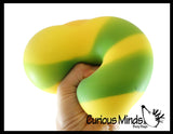 BULK - WHOLESALE - SALE - Jumbo 4" Striped Doh Filled Stress Ball - Glob Balls - Squishy Gooey Shape-able Squish Sensory Squeeze Balls