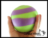 BULK - WHOLESALE - SALE - Jumbo 4" Striped Doh Filled Stress Ball - Glob Balls - Squishy Gooey Shape-able Squish Sensory Squeeze Balls