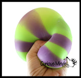 BULK - WHOLESALE - SALE - Jumbo 4" Striped Doh Filled Stress Ball - Glob Balls - Squishy Gooey Shape-able Squish Sensory Squeeze Balls