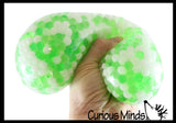 Jumbo 4" Water Bead Ball with White Filled Squeeze Stress Ball  -  Sensory, Stress, Fidget Toy