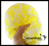 Jumbo 4" Water Bead Ball with White Filled Squeeze Stress Ball  -  Sensory, Stress, Fidget Toy