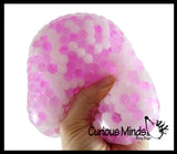 Jumbo 4" Water Bead Ball with White Filled Squeeze Stress Ball  -  Sensory, Stress, Fidget Toy