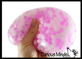 Jumbo 4" Water Bead Ball with White Filled Squeeze Stress Ball  -  Sensory, Stress, Fidget Toy