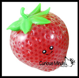 Jumbo Fruit Water Bead Filled Squeeze Stress Balls  -  Sensory, Stress, Fidget Toy - Pineapple, Strawberry, Avocado, Watermelon