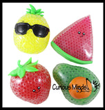Jumbo Fruit Water Bead Filled Squeeze Stress Balls  -  Sensory, Stress, Fidget Toy - Pineapple, Strawberry, Avocado, Watermelon