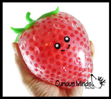 Jumbo Fruit Water Bead Filled Squeeze Stress Balls  -  Sensory, Stress, Fidget Toy - Pineapple, Strawberry, Avocado, Watermelon