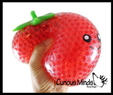Jumbo Fruit Water Bead Filled Squeeze Stress Balls  -  Sensory, Stress, Fidget Toy - Pineapple, Strawberry, Avocado, Watermelon