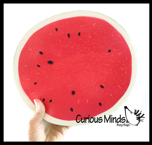 JUMBO Watermelon Squishy Slow Rise Foam Food Fruit Scented Sensory Curious Minds Busy Bags