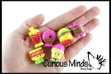 LAST CHANCE - LIMITED STOCK -  30 Different Food Mini Toy Figurines Replicas - Math Counters, Sorting or Alphabet Objects, Playsets, Dairy, Fruit, Fast Food, Frozen Treats