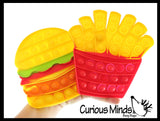 Junk Food Theme Bubble Pop Fidget Toy Fast Food Silicone Push Poke Bubble Wrap Fidget Toy - Press Bubbles to Pop - Bubble Popper Sensory Stress Toy